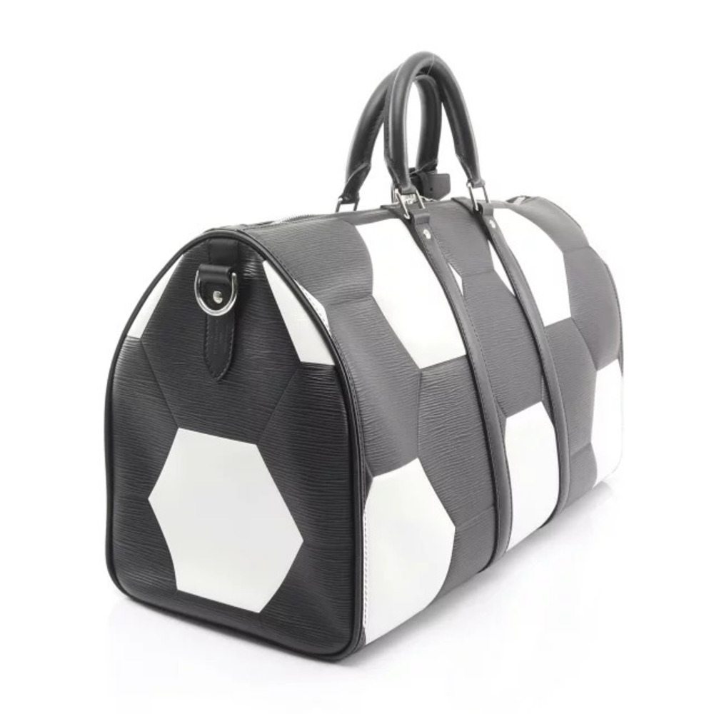 Louis Vuitton Keepall Bandoulire Epi Noir Black Boston Bag Leather Black White - Picture 2 of 10